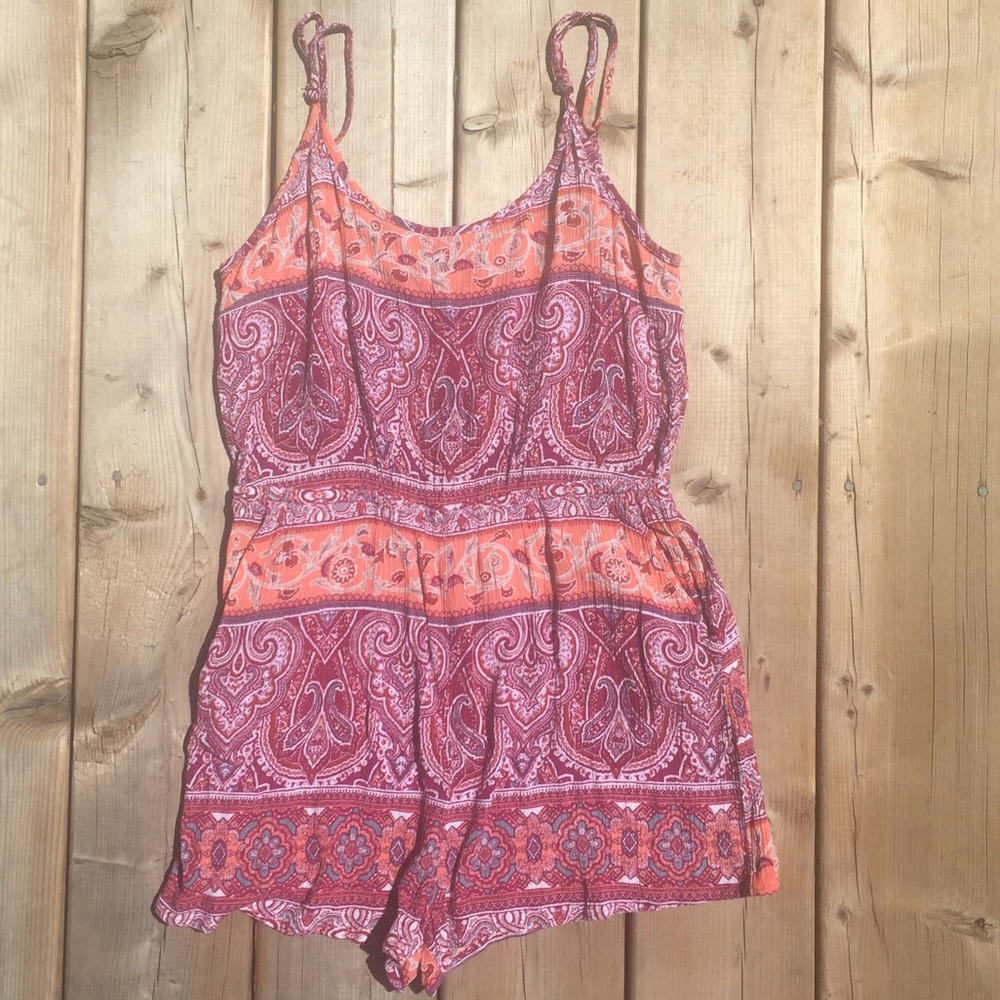 Boho Romper with Back Cut Out Large